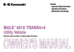 Libro manual del propietario Kawasaki 2013 MULE 4010 TRANS 4x4 - Imagen 1 de 12