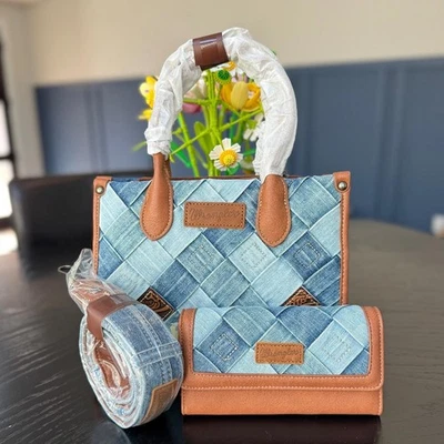 Bolso de Mano/Bolso Bandolera Wrangler Tejido Denim Oculto + Cartera Jean Foto 1 de 4