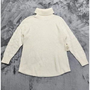 NEW St Johns Bay Sweater Womens XL Cream Ivory Turtleneck Long Sleeve Tunic - Picture 1 of 9