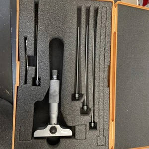 Mitutoyo 129-127 Depth Micrometer. 0-4" , 2.5" Base. Japan .001" - Picture 1 of 3