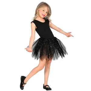 Ballerina tutù glitter nero 30 cm gonna da ballo tulle sottoveste gonna a volant tutù da ballo - Foto 1 di 2