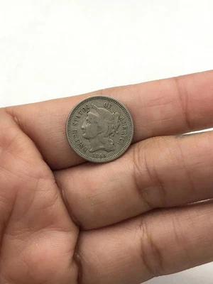 1865 III 3 Cent Nickel 3C U.S. Coin - Image 1 of 2
