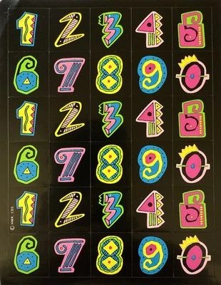 NEON NUMBER Stickers(30pc) •Dates•Journaling•Labeling •Counting•Card Making• - Image 1 of 4