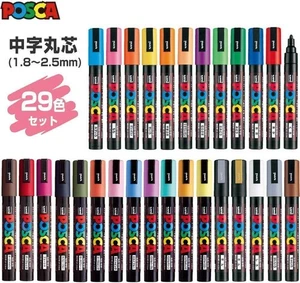 Rotulador de pintura Uni POSCA punto medio PC-5M conjunto de 29 colores NUEVO - Imagen 1 de 12
