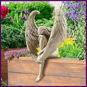 Ángel Hermanas Amistad Escultura Ángel Estatua Escritorio Sala Hogar Jardín - Imagen 1 de 26