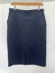 GANT Navy Polyester Blend Knee Length Pencil Skirt Size 12 - Picture 1 of 11