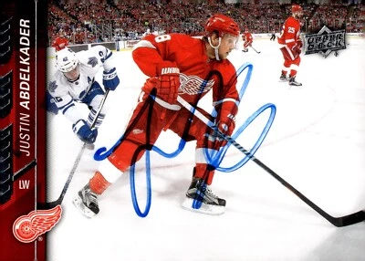 Justin Abdelkader - Signed 2015-16 Upper Deck Series 2 Card #318 - Image 1 of 2