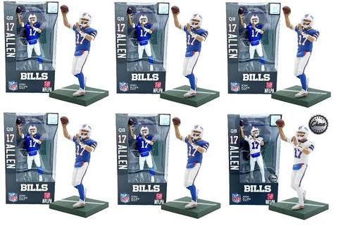 Josh Allen Buffalo Bills Case (6) w/CHASE Imports Dragon NFL 6" Figure Series 3 Cover