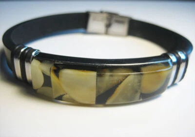 ¡Pulsera para hombre ámbar báltico con estilo ámbar verde genuino!!! Foto 1 de 4