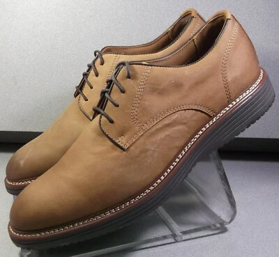 204338 MS50 UPTON ZAPATOS HOMBRE TALLA 13 CAMEL NOBUCK CORDONES POR JOHNSTON & MURPHY. Foto 1 de 4