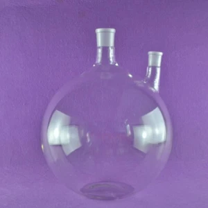 Laboratory Two Necks Glass Plat Bottom Flask 10L - Picture 1 of 1