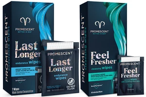 Promescent Delay Wipes Sex Delayed Ejaculation (7 Pack) & Flushable Wet Wipes - Picture 1 of 12