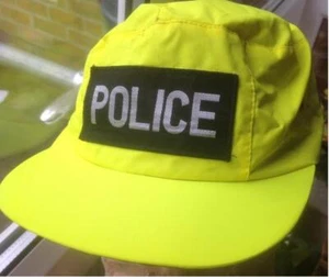 Obsolete British POLICE waterproofed hi-viz yellow ball cap  #22 - Picture 1 of 1