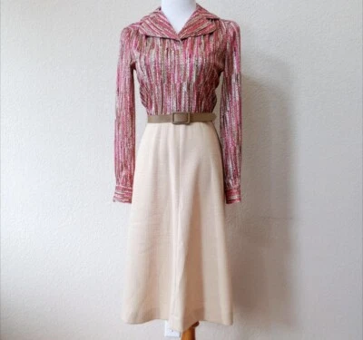 Винтажный 70-х Fred Rothschild подпоясанный богемное карандаш юбка платье S/M - Изображение 1 из 4