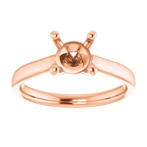14K Rose Gold Solitaire Ring Setting Round Cathedral Style 5mm-14mm VIDEO - Picture 1 of 10
