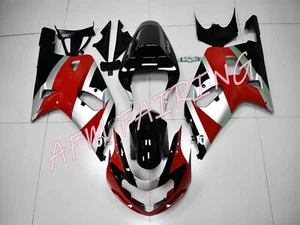 Silver Red Black ABS Injection Mold Bodywork Fairing Kit for GSXR600/750 01-03 - Picture 1 of 6