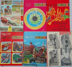 5 pc CATALOGS- FALLER - 1967-77- with price lists - model railway, car,house etc - Picture 1 of 7