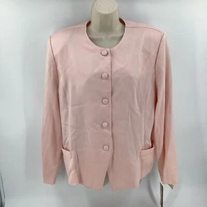 Vintage Casablanca Women’s Jacket Lightweight Padded Shoulders Pink Size 14 NWT - Picture 1 of 11