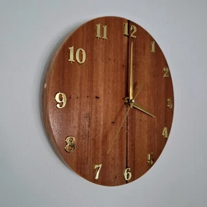 Wall CLOCK Natural real BALAU HARDWOOD - Picture 1 of 6