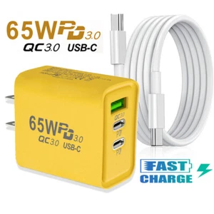 Double USB-C 65W Fast Wall Charger For Motorola Edge Moto Stylus 5G 2023 G Pure - Picture 1 of 25