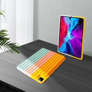 iPad AIR 5th Gen 2022 Pop It Bubble Fidget Fun Silicone Soft Children Case Cover - Picture 1 of 10