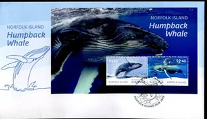 2024 Norfolk Island Humpback Whale (Mini Sheet) FDC - Norfolk Island 2899 PMK - Picture 1 of 2