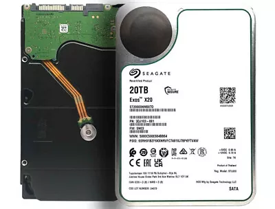 Seagate Exos X20 20TB 7200 SATA 6Gb/s 3.5in Enterprise Hard Drive ST20000NM007D - Image 1 of 4