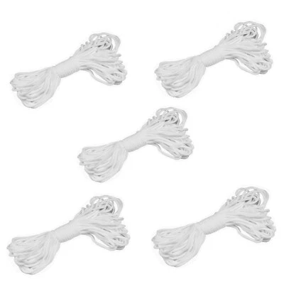 Mascarillas faciales hágalo usted mismo con cordón de banda elástica redonda de 3 mm (1/8"") 10/20/30/40/50 yardas blancas Foto 1 de 3