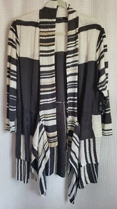 Nic Zoe Sweater Boho Cardigan Open Front Layered Hi Lo 1X Linen Blend NWT - Picture 1 of 8