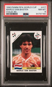 Panini Copa Mundial de la FIFA Italia '90 1990 417 Marco Van Basten PSA 8 casi nuevo-como nuevo Holanda - Imagen 1 de 2