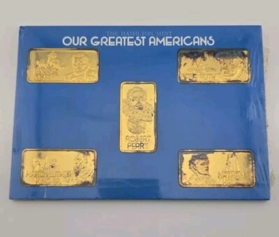The Hamilton Mint Our Greatest Americans Silver Bar Set 5oz .999 Babe Ruth MLK - Image 1 of 4