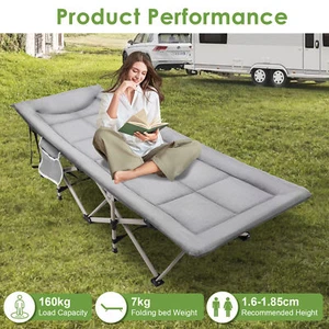 XXL Feldbett Klappbares Campingbett Mit Matratze Tragetasche Erwachsene 190cm DE - Bild 1 von 12