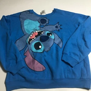 Vtg Disney Lilo And Stitch Pullover Sweatshirt Crewneck Blue Sz Junior XL 15/17 - Picture 1 of 4