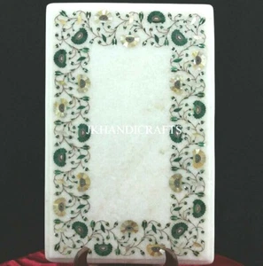 Elegant Marble Console Table Top MOP And Malachite Floral Pietra Dura Art - Picture 1 of 3