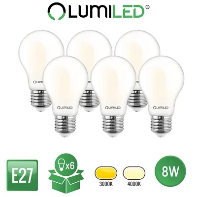 LUMILED 6x E27 LED Lampen 8W = 75W 1055 lm warm/neutral A60 Leuchtmittel Birnen - Bild 1 von 4