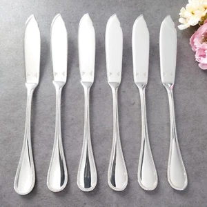 Christofle Perles 6pcs Silverplate Flatware Fish Knife Excellent - Picture 1 of 24