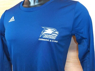 Camisa Adidas Georgia Southern Swimming & Diving Team azul feminina tamanho médio - Imagem 1 de 4