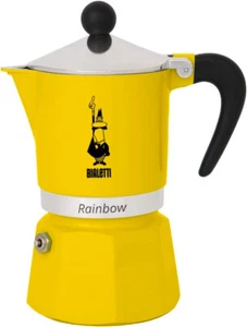Bialetti Rainbow Stovetop Espresso Maker Moka Pot 6 Cups Fatto in Italia Yellow - Picture 1 of 4