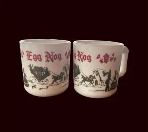NOS Vintage Hazel Atlas Christmas Egg Nog Mugs Lot - Picture 1 of 1