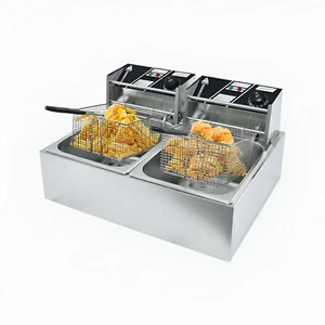 NEW Electric Deep Fryer 20L Commercial Bench Top Double Stainless Steel AU STOCK - Picture 1 of 13