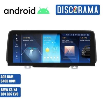 AUTORADIO ANDROID 4/64GB BMW X3 G01 X4 G02 2018-2020 STEREO AUTO WIFI NBT EVO - Immagine 1 di 4