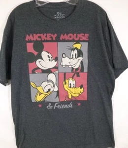 Disney Mickey Mouse-Donald Duck-Goofy-Pluto T-Shirt-Mens Adult Large-Gray - Picture 1 of 7