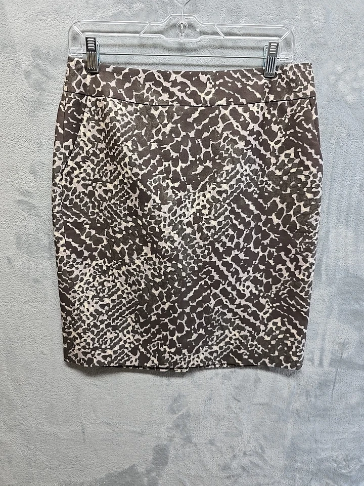 Falda Loft Mujer Talla 4 Bolsillos Delanteros Cremallera Trasera Estampado Animal Mezcla Seda Oficina Foto 1 de 4