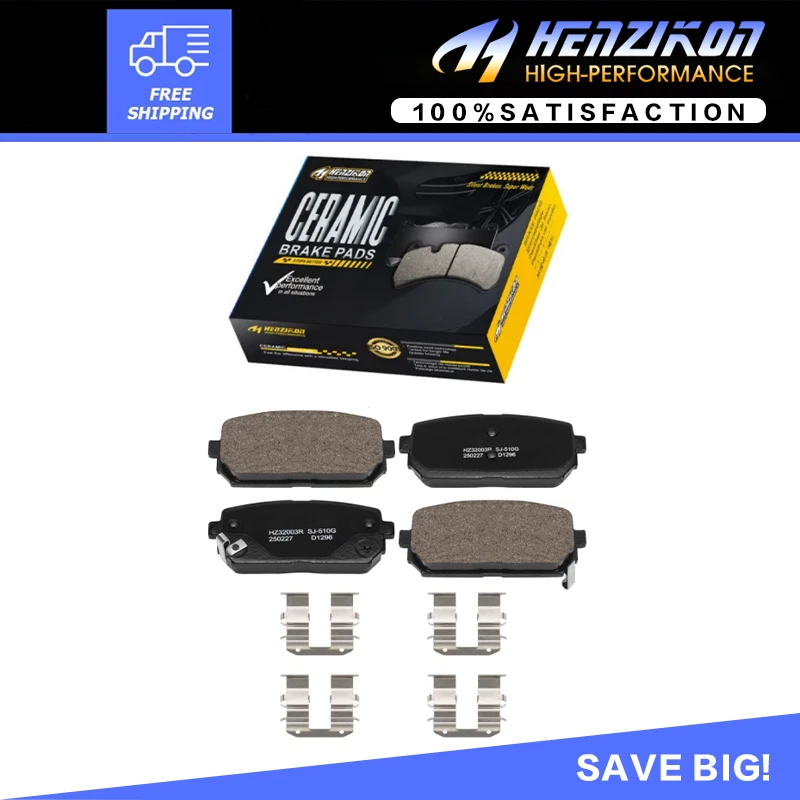 Pastillas de freno traseras de cerámica con hardware para Kia Rondo 2007 2008 2009 2010 2011 2012 Foto 1 de 4