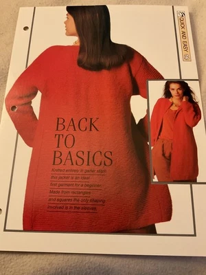 VINTAGE CREATIVE NEEDLES PATTERN - BACK TO BASICS KNITTING PATTERN IN DK YARN - Image 1 of 4