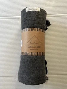 Handloom Turkish Towel Tasseled Dark Grey 40”x80” 100% Turkish Cotton - Picture 1 of 7
