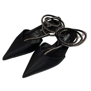 Sergio Rossi Flat Shoes Women's Size 38 Black - Picture 1 of 6
