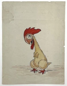 Grand Duchess Xenia / Original Drawing Depicting Whimsical Chicken circa Signed - Foto 1 di 4