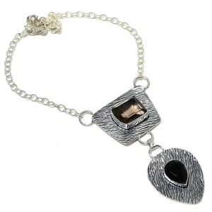 Topazio fumé, pietra preziosa spinello fatta a mano in argento sterling 925 c... - Foto 1 di 5