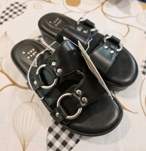 Women's Buckle Wedge Size 5 A New Day Target In Black - Picture 1 of 3